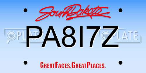 PA8I7Z South Dakota License Plate