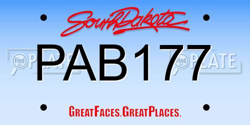 PAB177 South Dakota License Plate