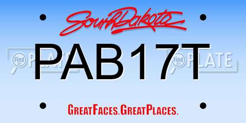 PAB17T South Dakota License Plate