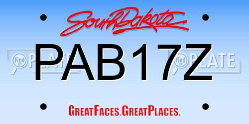 PAB17Z South Dakota License Plate