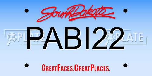 PABI22 South Dakota License Plate