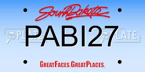 PABI27 South Dakota License Plate