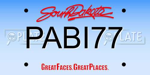 PABI77 South Dakota License Plate