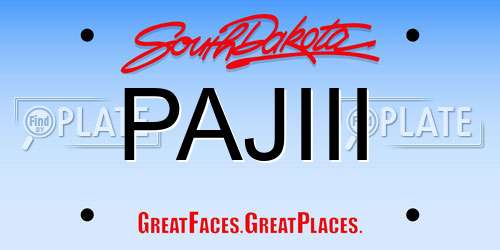 PAJIII South Dakota License Plate
