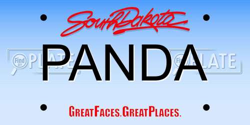 PANDA South Dakota License Plate