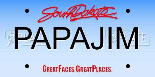 PAPAJIM South Dakota License Plate