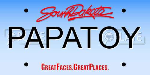 PAPATOY South Dakota License Plate