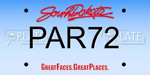 PAR72 South Dakota License Plate