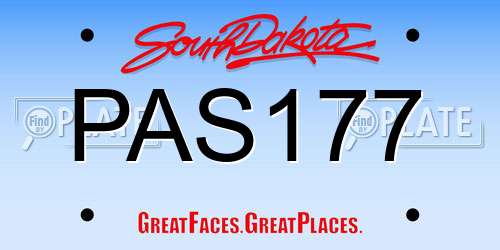 PAS177 South Dakota License Plate