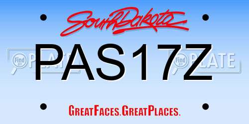 PAS17Z South Dakota License Plate