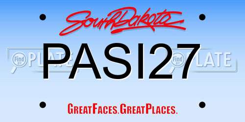 PASI27 South Dakota License Plate