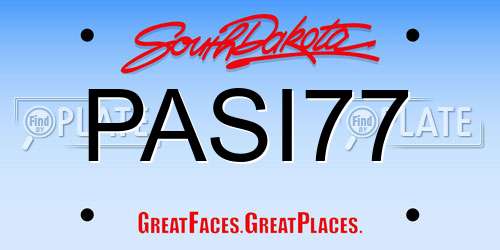 PASI77 South Dakota License Plate