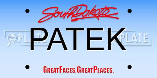 PATEK South Dakota License Plate