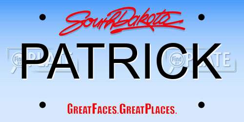 PATRICK South Dakota License Plate