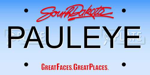PAULEYE South Dakota License Plate