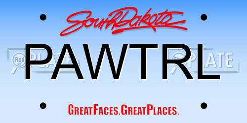 PAWTRL South Dakota License Plate
