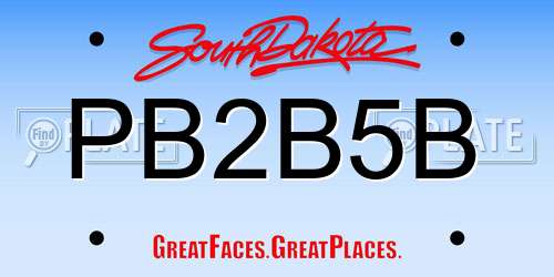PB2B5B South Dakota License Plate