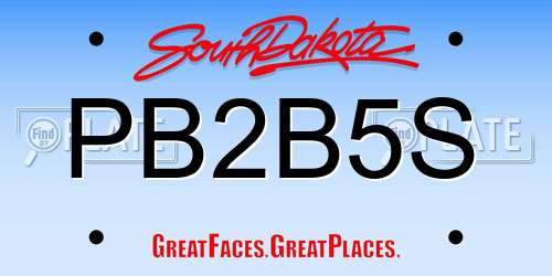 PB2B5S South Dakota License Plate