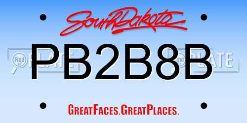 PB2B8B South Dakota License Plate