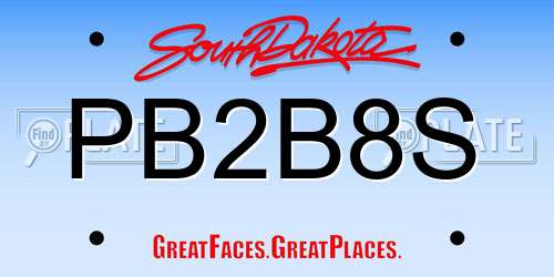PB2B8S South Dakota License Plate