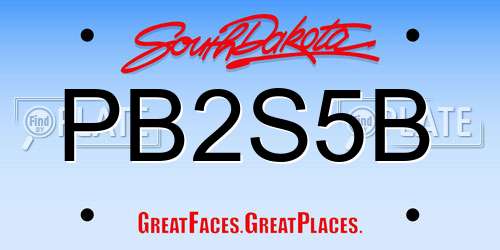 PB2S5B South Dakota License Plate