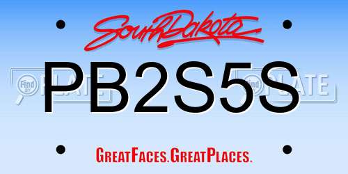 PB2S5S South Dakota License Plate