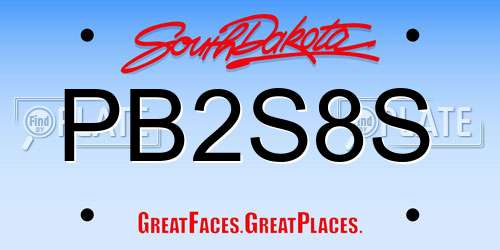 PB2S8S South Dakota License Plate