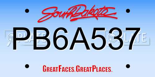 PB6A537 South Dakota License Plate