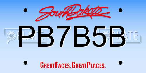 PB7B5B South Dakota License Plate