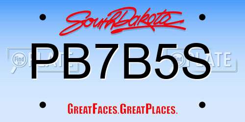 PB7B5S South Dakota License Plate