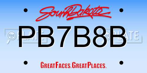 PB7B8B South Dakota License Plate
