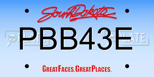 PBB43E South Dakota License Plate
