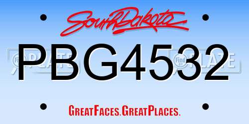 PBG4532 South Dakota License Plate