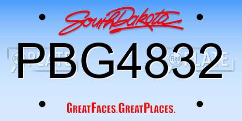 PBG4832 South Dakota License Plate