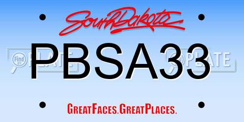 PBSA33 South Dakota License Plate