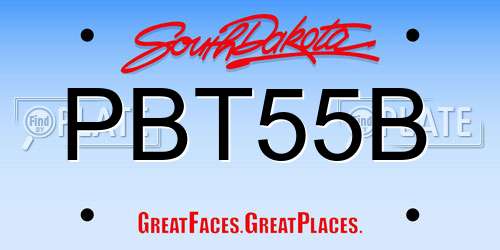 PBT55B South Dakota License Plate