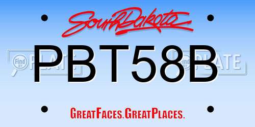 PBT58B South Dakota License Plate