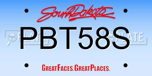 PBT58S South Dakota License Plate