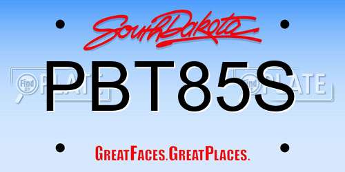 PBT85S South Dakota License Plate