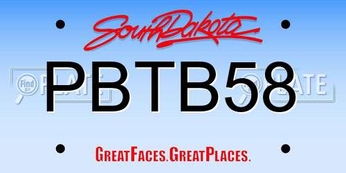 PBTB58 South Dakota License Plate