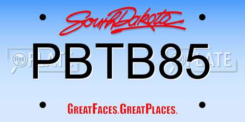 PBTB85 South Dakota License Plate