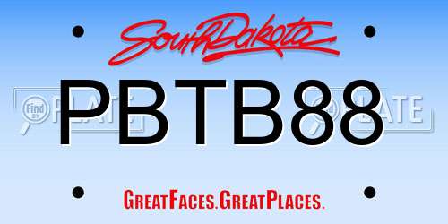 PBTB88 South Dakota License Plate