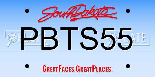 PBTS55 South Dakota License Plate