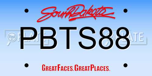 PBTS88 South Dakota License Plate