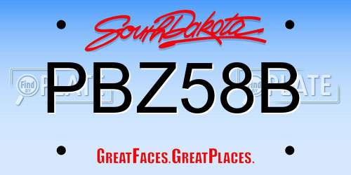 PBZ58B South Dakota License Plate