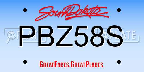 PBZ58S South Dakota License Plate