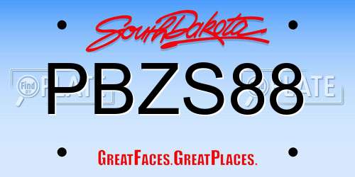 PBZS88 South Dakota License Plate