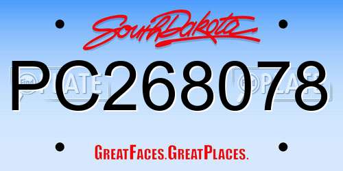 PC268078 South Dakota License Plate
