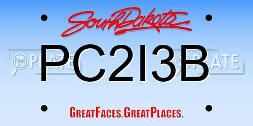 PC2I3B South Dakota License Plate