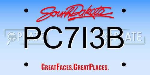 PC7I3B South Dakota License Plate
